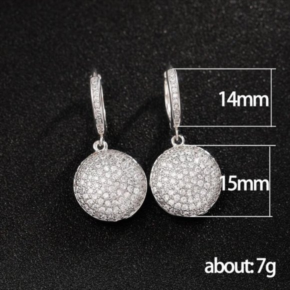 NEW S925 STERLING SILVER DIAMOND DROP EARRINGS - Picture 7 of 7